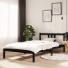 Cadre de lit sans matelas noir bois massif 100x200 cm 