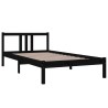 Cadre de lit sans matelas noir bois massif 100x200 cm 