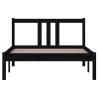 Cadre de lit sans matelas noir bois massif 100x200 cm 