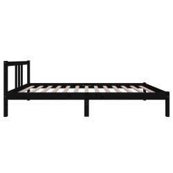 Cadre de lit sans matelas noir bois massif 100x200 cm 