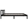 Cadre de lit sans matelas noir bois massif 100x200 cm 