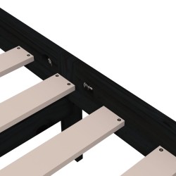 Cadre de lit sans matelas noir bois massif 100x200 cm 