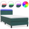Sommier à lattes de lit et matelas vert foncé 90x210 cm velours 