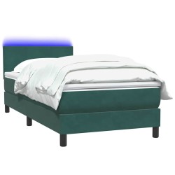 Sommier à lattes de lit et matelas vert foncé 90x210 cm velours 