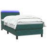 Sommier à lattes de lit et matelas vert foncé 90x210 cm velours 