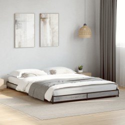 Cadre de lit sans matelas sonoma gris 135x190 cm 