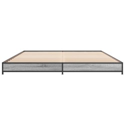 Cadre de lit sans matelas sonoma gris 135x190 cm 