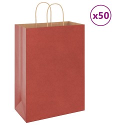 Sacs en papier 50 pcs avec poignées rouge 32x17x44 cm 