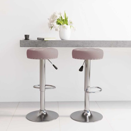 Tabourets de bar lot de 2 taupe tissu 