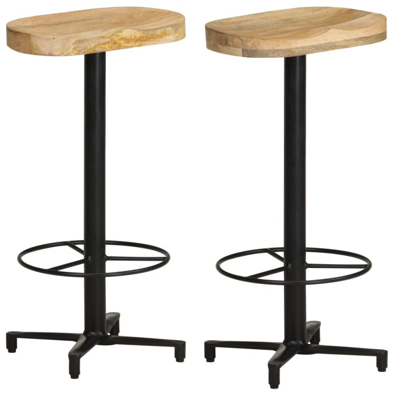 Tabourets de bar lot de 2 76 cm bois de manguier massif Tabourets de bar lot de 2 76 cm bois de manguier massif