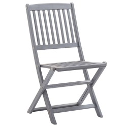Chaises pliables d'extérieur lot de 8 et coussins Bois d'acacia 