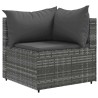 Salon de jardin 6 pcs avec coussins Gris Résine tressée 