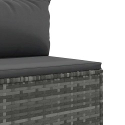 Salon de jardin 6 pcs avec coussins Gris Résine tressée 