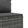 Salon de jardin 6 pcs avec coussins Gris Résine tressée 