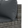 Salon de jardin 6 pcs avec coussins Gris Résine tressée 