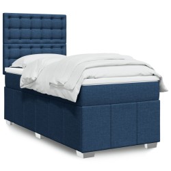 Sommier à lattes de lit avec matelas Bleu 80x200 cm Tissu 