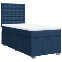 Sommier à lattes de lit avec matelas Bleu 80x200 cm Tissu 