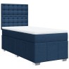 Sommier à lattes de lit avec matelas Bleu 80x200 cm Tissu 