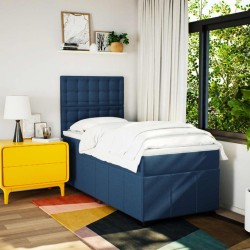 Sommier à lattes de lit avec matelas Bleu 80x200 cm Tissu 
