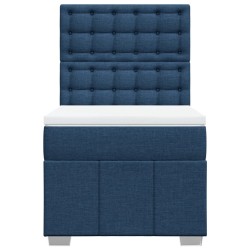 Sommier à lattes de lit avec matelas Bleu 80x200 cm Tissu 