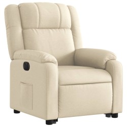 Fauteuil inclinable électrique crème tissu 