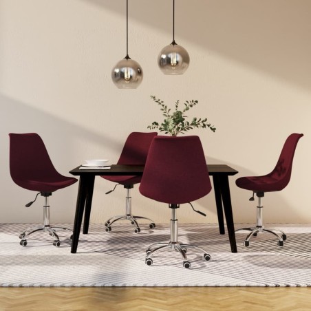 Chaises pivotantes à manger lot de 4 violet tissu 