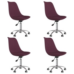 Chaises pivotantes à manger lot de 4 violet tissu 