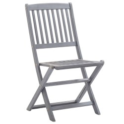 Chaises pliables d'extérieur lot de 8 et coussins Bois d'acacia 