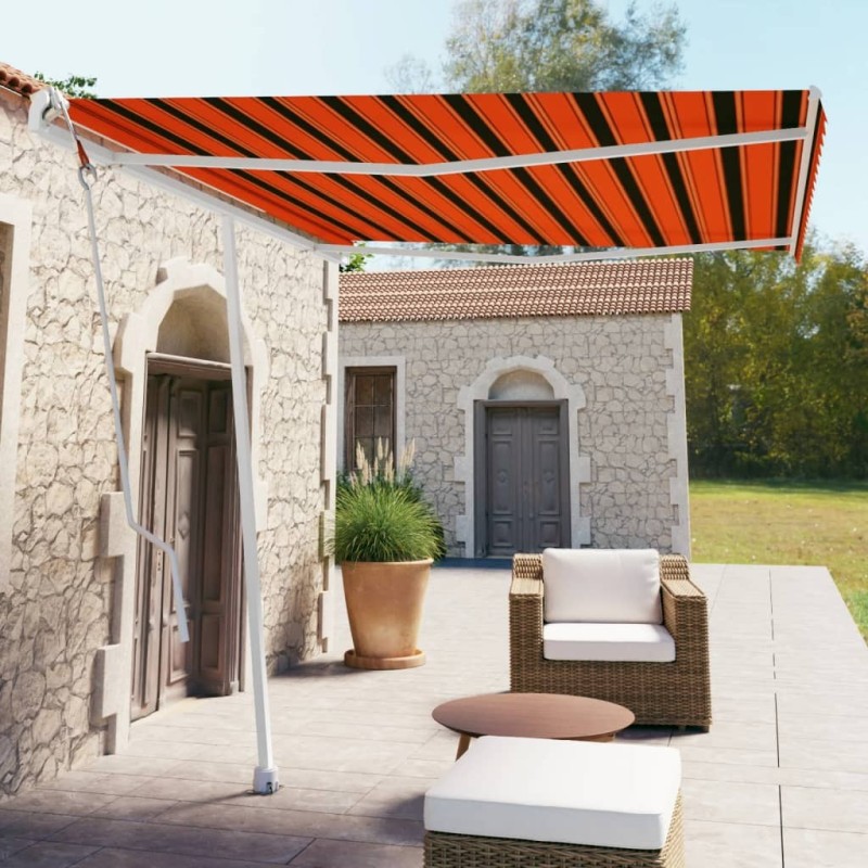 Auvent automatique sur pied 300x250 cm Orange/marron 