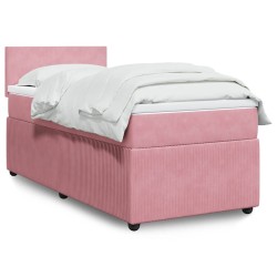 Sommier à lattes de lit avec matelas Rose 100x200 cm Velours 