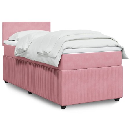 Sommier à lattes de lit avec matelas Rose 100x200 cm Velours 