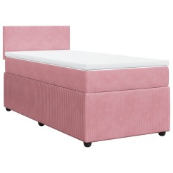 Sommier à lattes de lit avec matelas Rose 100x200 cm Velours 