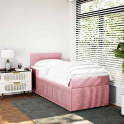 Sommier à lattes de lit avec matelas Rose 100x200 cm Velours 
