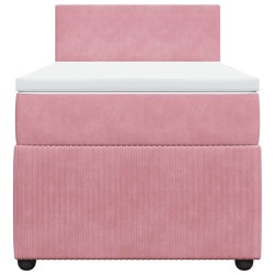 Sommier à lattes de lit avec matelas Rose 100x200 cm Velours 