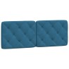 Lit avec matelas bleu 140x190 cm velours 