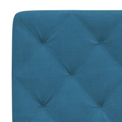 Lit avec matelas bleu 140x190 cm velours 