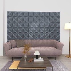 Panneaux muraux 3D 48 pcs 50x50 cm gris origami 12 m² 