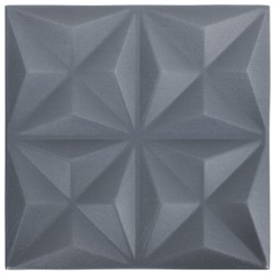 Panneaux muraux 3D 48 pcs 50x50 cm gris origami 12 m² 