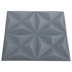 Panneaux muraux 3D 48 pcs 50x50 cm gris origami 12 m² 