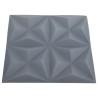 Panneaux muraux 3D 48 pcs 50x50 cm gris origami 12 m² 