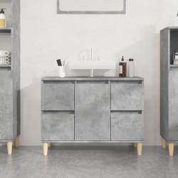 Meuble d'évier gris béton 80x33x60 cm bois d'ingénierie 