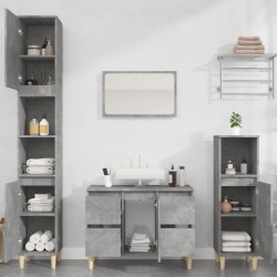 Meuble d'évier gris béton 80x33x60 cm bois d'ingénierie 
