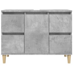 Meuble d'évier gris béton 80x33x60 cm bois d'ingénierie 