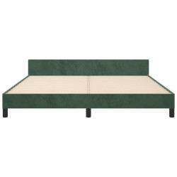 Cadre de lit sans matelas vert foncé 160x200 cm velours 