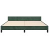Cadre de lit sans matelas vert foncé 160x200 cm velours 