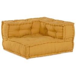 Pouffes modulaires 3 pcs Jaune en tissu 
