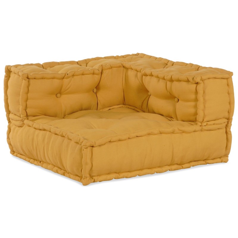 Pouffes modulaires 3 pcs Jaune en tissu 