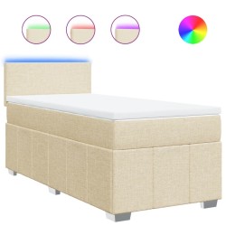 Sommier à lattes de lit avec matelas Crème 80x200 cm Tissu 