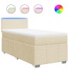 Sommier à lattes de lit avec matelas Crème 80x200 cm Tissu 