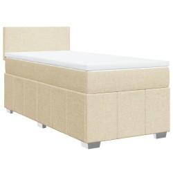 Sommier à lattes de lit avec matelas Crème 80x200 cm Tissu 